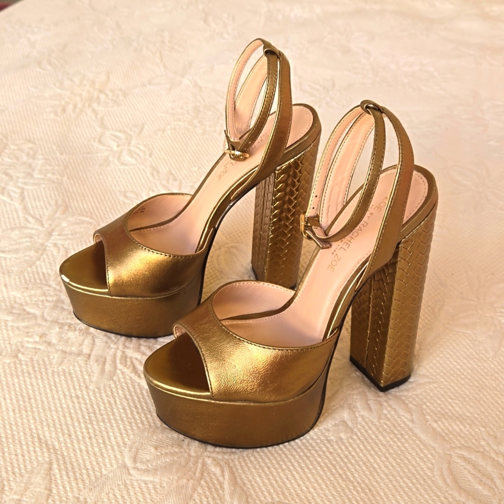 Rachel Zoe Bronze Platform Sandals